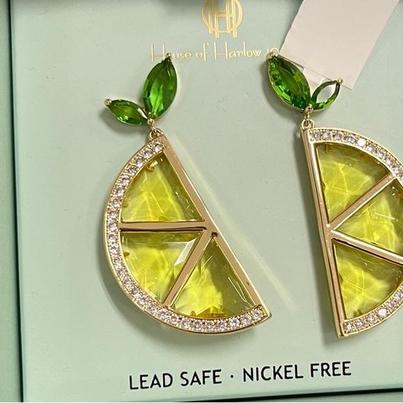 NWT ⚜️🍋⚜️ House of Harlow 1960 Lemon Earrings - Picture 3 of 14
